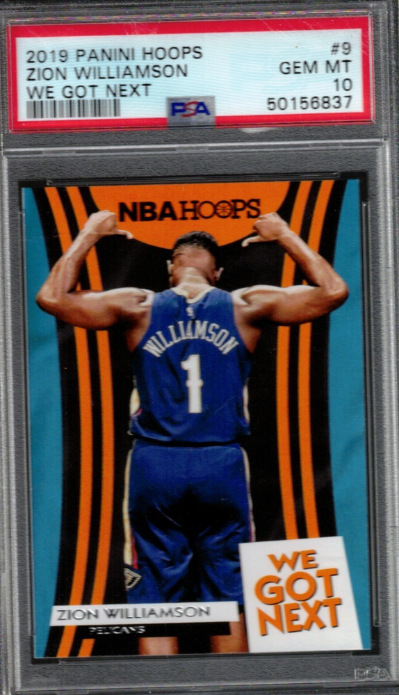 2019 PANINI HOOPS #9 ZION WILLIAMSON WE GOT NEXT PSA GEM MT 10