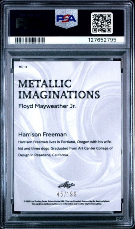Graded 2025 Leaf Floyd Mayweather Jr #MI4 Metallic Series 2 Red /199 Card PSA 10 view 2
