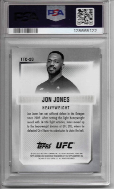 UFC - Jon Jones - Top of the Class Black Ref /10 - ONLY PSA GRADED COPY - #TTC20 view 2