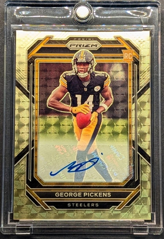 Prizm Football Gold Vinyl George Pickens RC Auto #/5 Cowboys