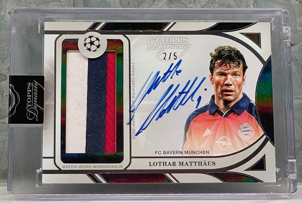 LOTHAR MATTHAUS 2024-25 TOPPS DYNASTY UCC APL-MA2 MATCH-WORN PATCH AUTO BLACK /5