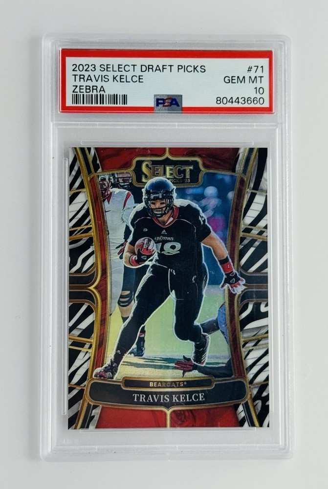 2023 Select Draft Picks Travis Kelce Zebra Prizm PSA 10 Pop 1 Chiefs Cincinnati