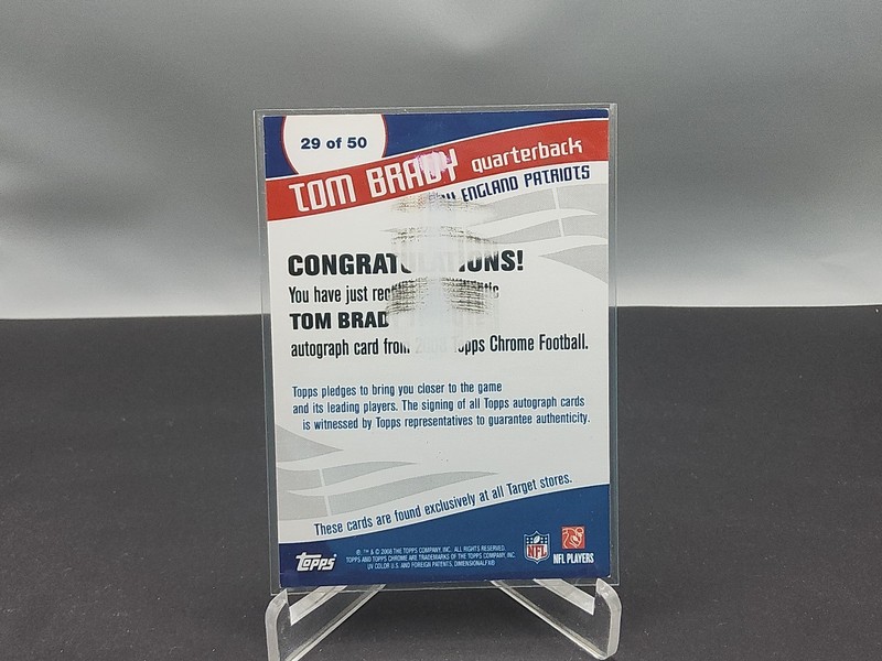 2008 Topps Crome Tom Brady Tribute Auto #29 view 2