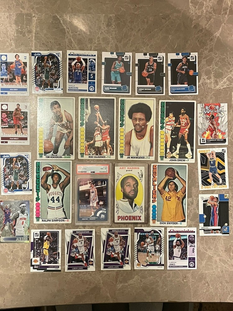 Basketball Card Lot 25 Yao Rc Psa 8 LeBron Vtg 1970 Paolo Duren Ivey NBA Insert