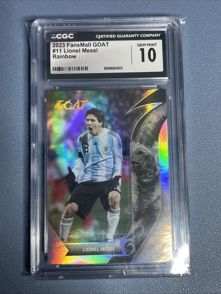 2023 FansMall Argentina Goat Lionel Messi #11 Rainbow Refractor CHC 10
