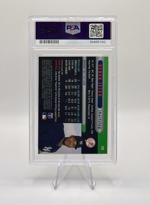 1996 Bowman's Best Derek Jeter PSA 10 #79 view 2