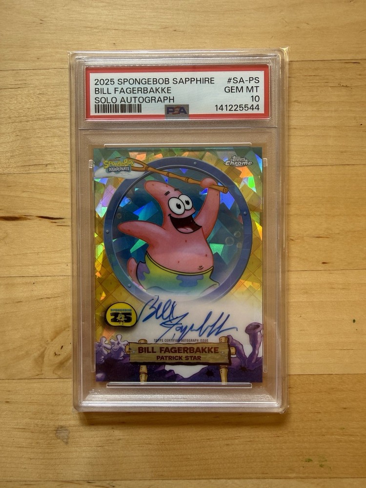 2025 Topps SpongeBob Sapphire Patrick Star Auto PSA10