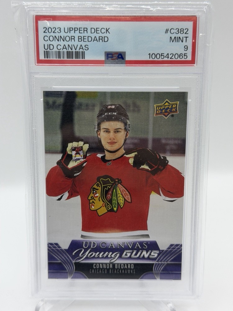 2023 Upper Deck Connor Bedard Canvas Young Guns Card #C382 PSA 9