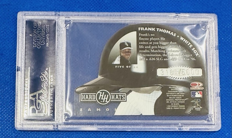 1997 Donruss Studio - Hard Hats Frank Thomas #5 /5000 PSA 9 Pop 9 Only 5 Higher view 2