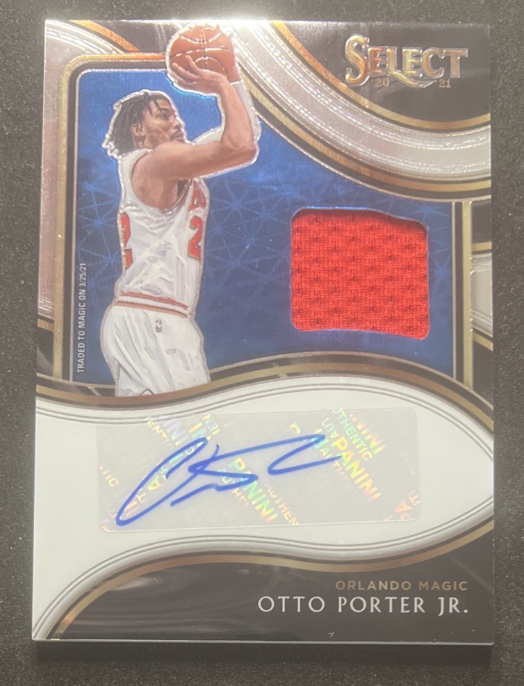 2020-21 Panini Select Otto Porter Jr. Jersey Patch Auto /249 Orlando Magic