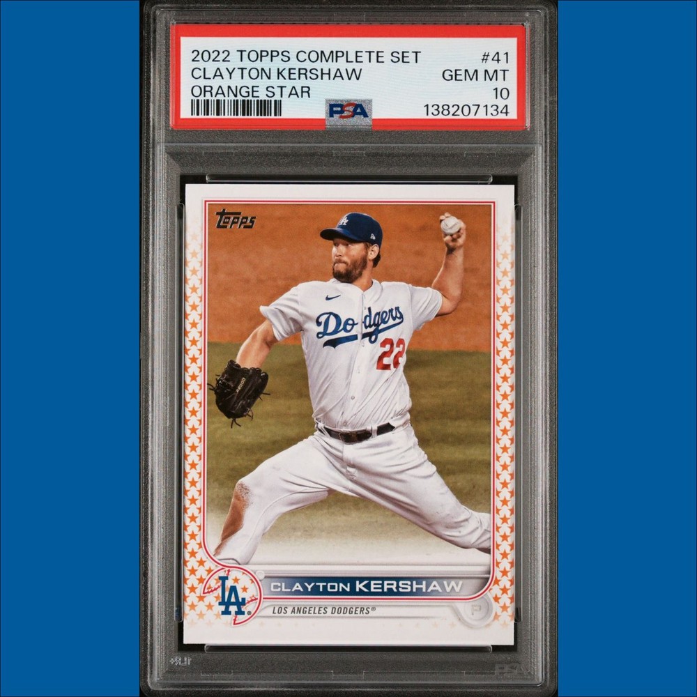 Clayton Kershaw PSA 10 Orange Star /99 *Pop 1* 2022 Topps #41 LA Dodgers Card