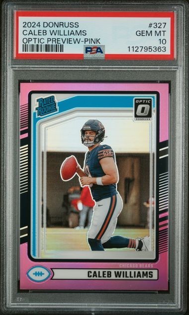 CALEB WILLIAMS 2024 DONRUSS OPTIC PREVIEW RATED ROOKIE PINK RC PSA 10 💎💎