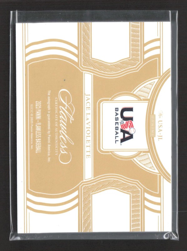 2025 Panini Flawless Baseball Jace LaViolette #USA-JL 03/10 Auto view 2