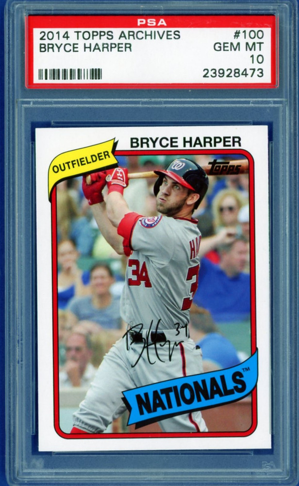 2014 Topps Archives #100 BRYCE HARPER Nationals/Phillies PSA 10 GEM MINT view 1