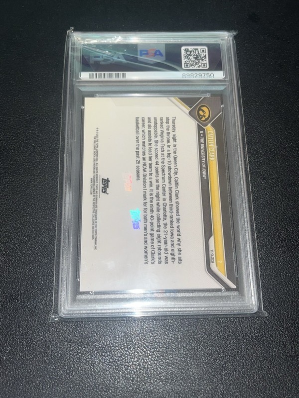 2023 Bowman U Now 2 Caitlin Clark PSA 10 Gem Mint view 2