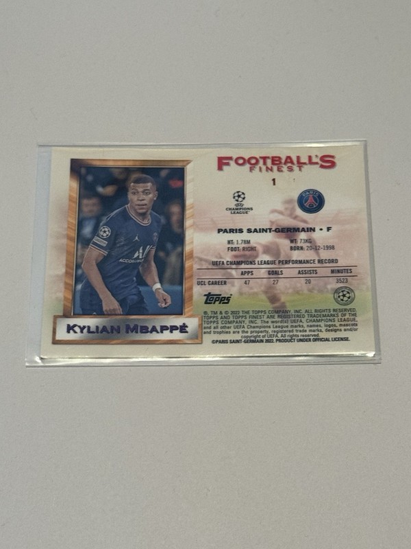 Kylian Mbappe 2021-22 Topps UCL Finest Flashbacks All Stars #1 - PSG view 2
