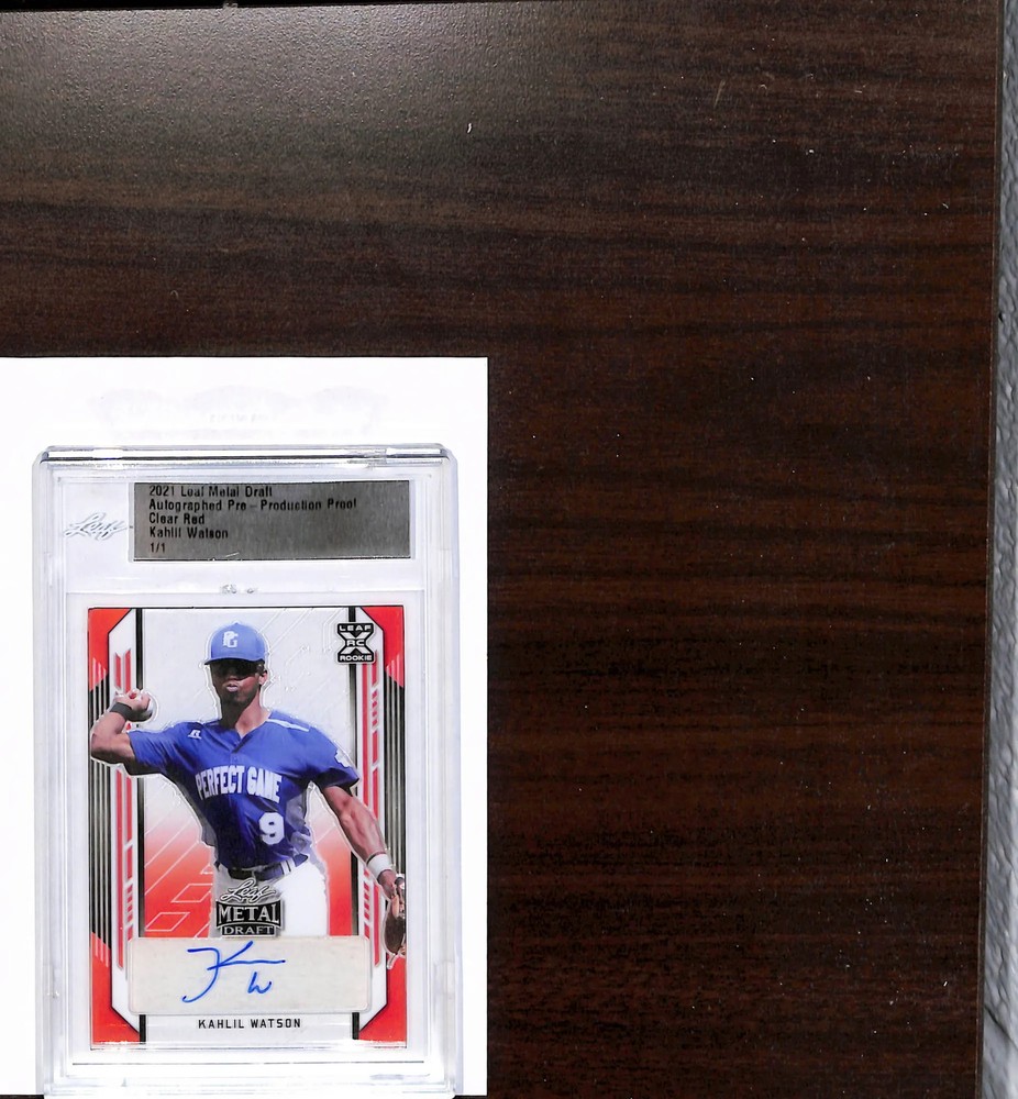 2021 Leaf Metal Draft Kahlil Watson Clear Red 1/1 Auto