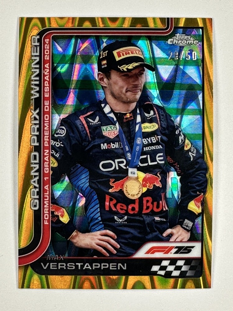 2025 Topps Chrome F1 - GP Winners Max Verstappen #102 Gold RayWave Refractor /50