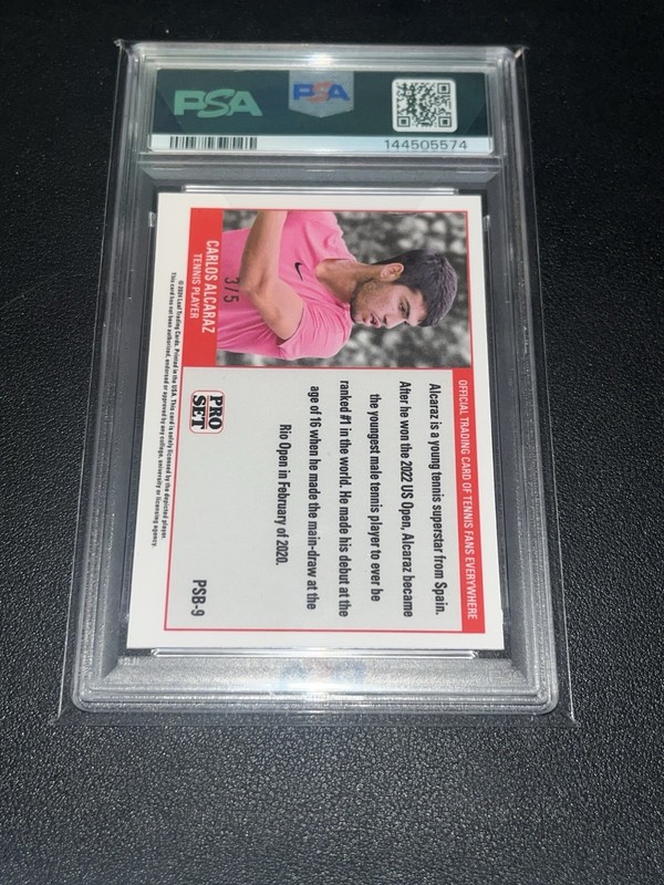 2024 Leaf NSCC Pro Set Carlos Alcaraz RED Refractor /5 PSA 10 view 2