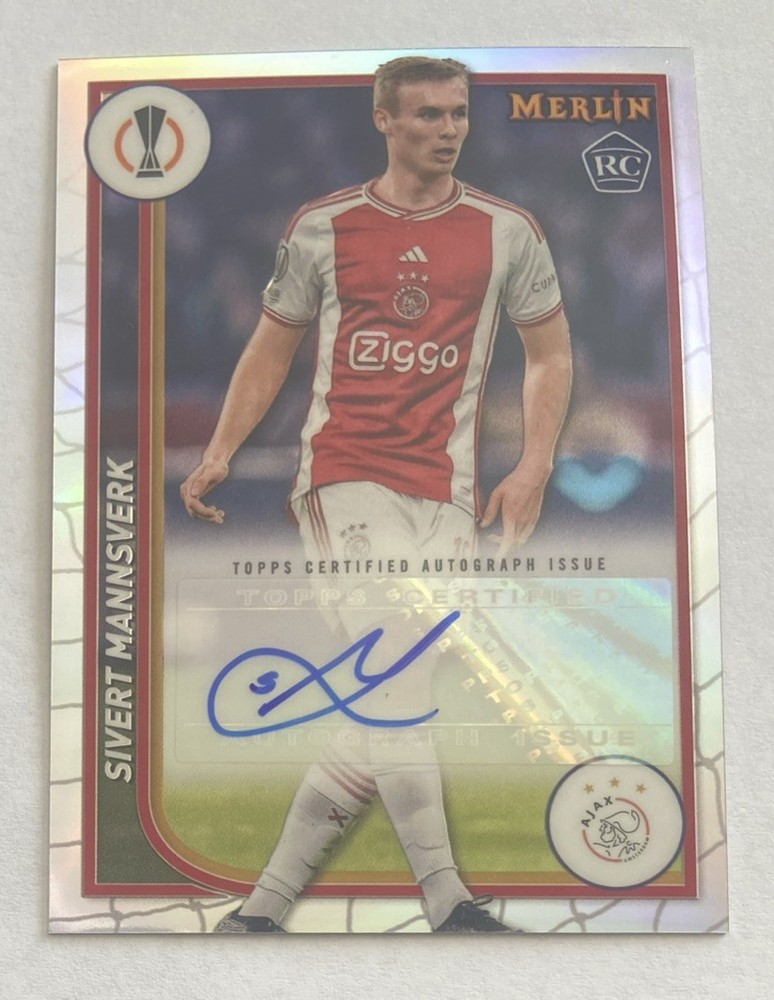 2023-24 Topps Merlin Uefa Club Competitions Sivert Mannsverk RC Auto SP Insert