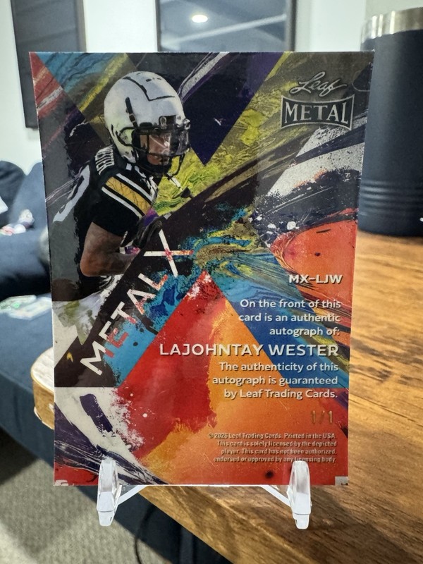 2026 Leaf Metal Football LaJohntay Wester #1/1 Prospect RC Auto - Ravens view 2