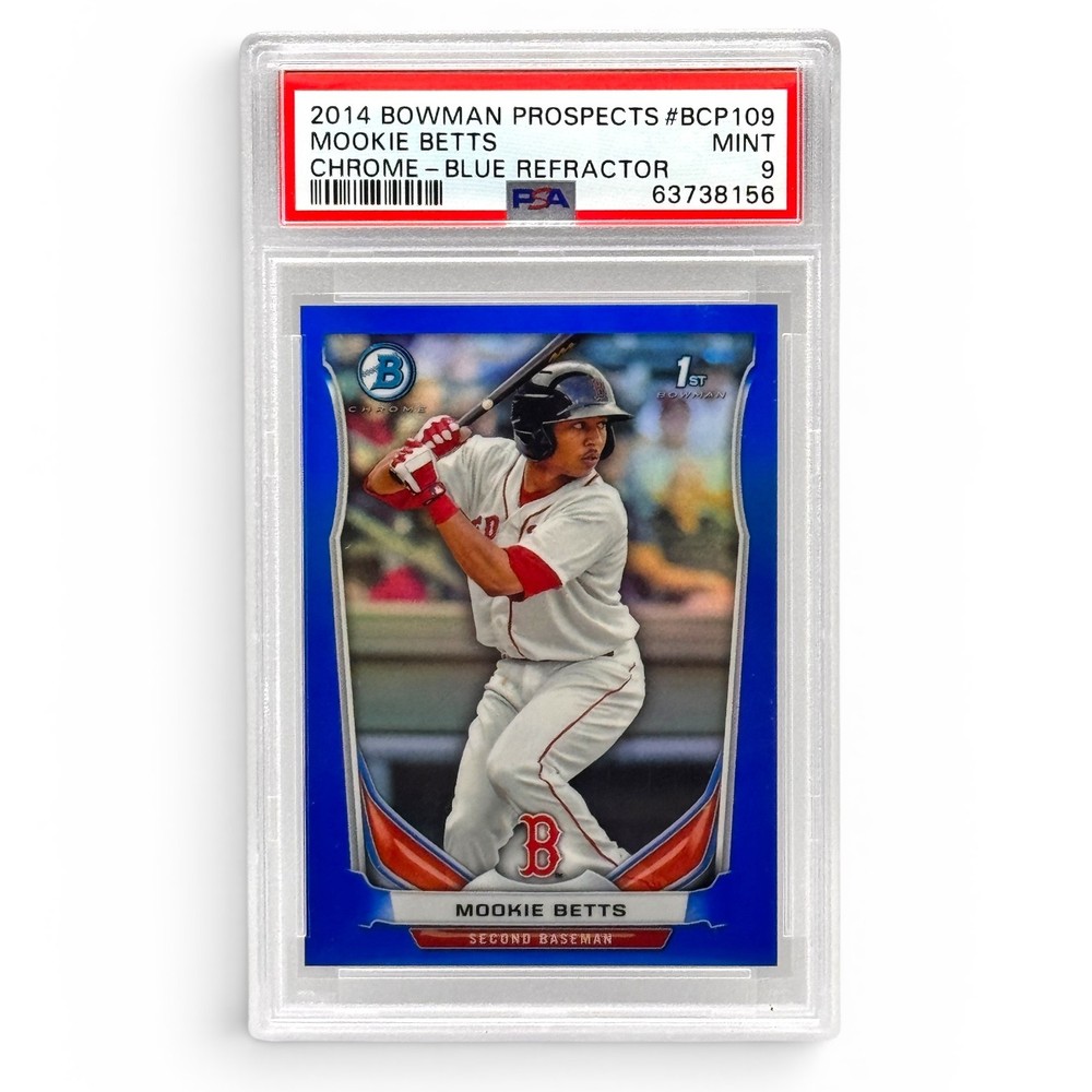 Mookie Betts 2014 1st Bowman Chrome True Blue Refractor /250 PSA 9 BCP109