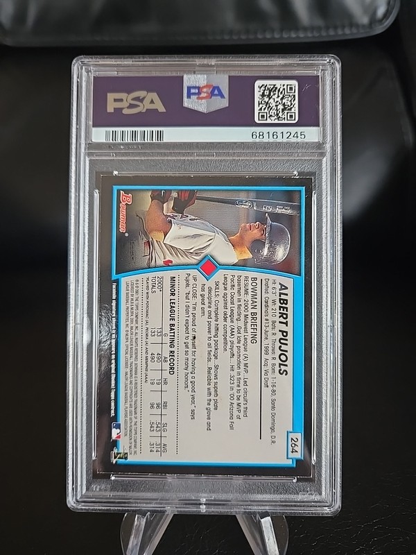 2001 BOWMAN ALBERT PUJOLS ROOKIE CARD PSA NM 7 view 2