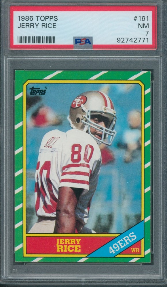 1986 Topps #161 Jerry Rice PSA NM 7 *2771
