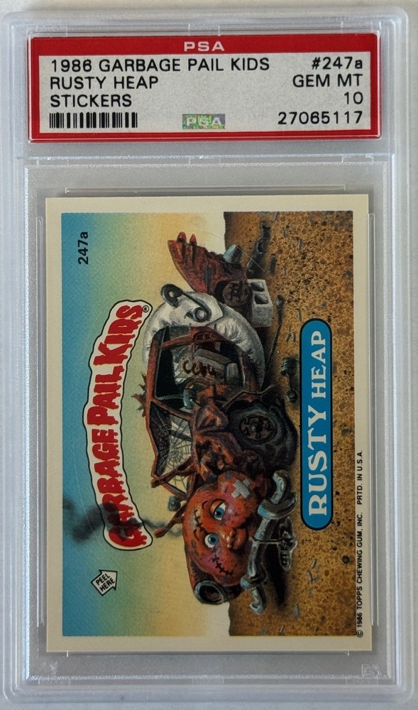 1986 TOPPS GARBAGE PAIL KIDS SERIES 6 247A RUSTY HEAP PSA 10 27065117 view 1