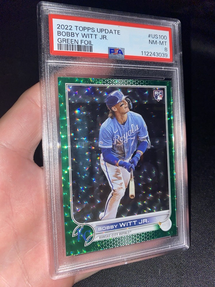 2022 Topps Update Series Bobby Witt Jr. Rookie Green Foil /499 PSA 8
