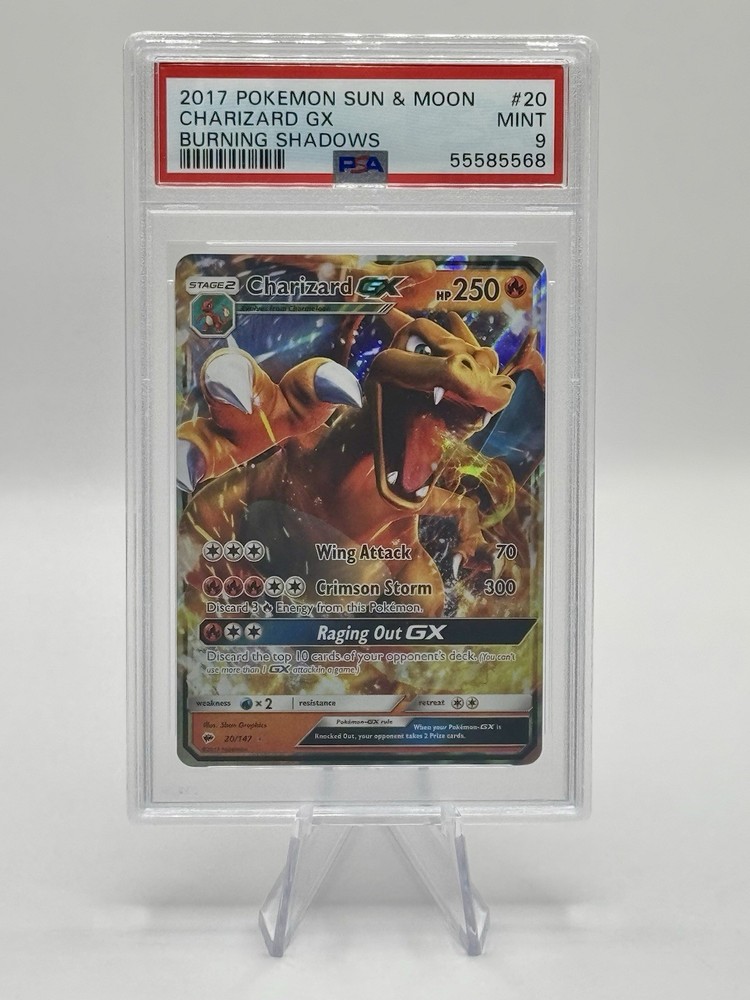 2017 Pokemon Sun & Moon Burning Shadows Charizard GX PSA 9 MINT #20