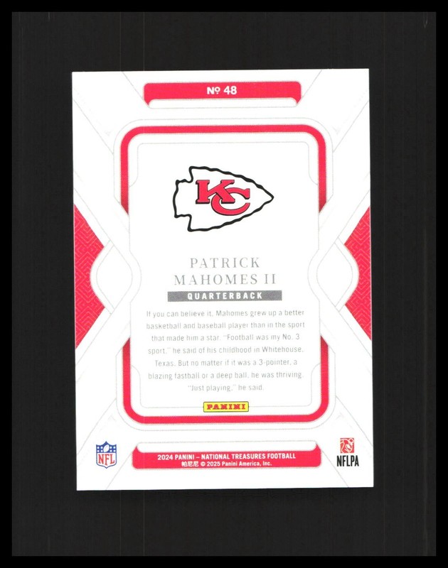 2024 Patrick Mahomes II - Panini National Treasures /99 #48 Kansas City Chiefs  view 2