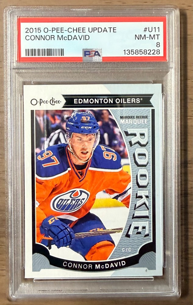 2015 2015-16 O-Pee-Chee Update Rookie #U11 Connor McDavid PSA 8 NM-MT Oilers