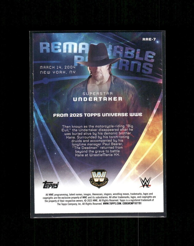 2025 Topps Universe WWE Undertaker #RRE-7 Remarkable Returns view 2