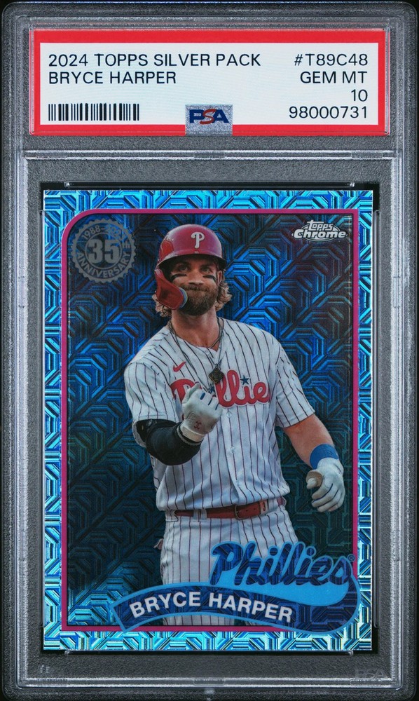 2024 Topps Silver Pack 1989 Chrome Promo Bryce Harper #T89C48 PSA 10