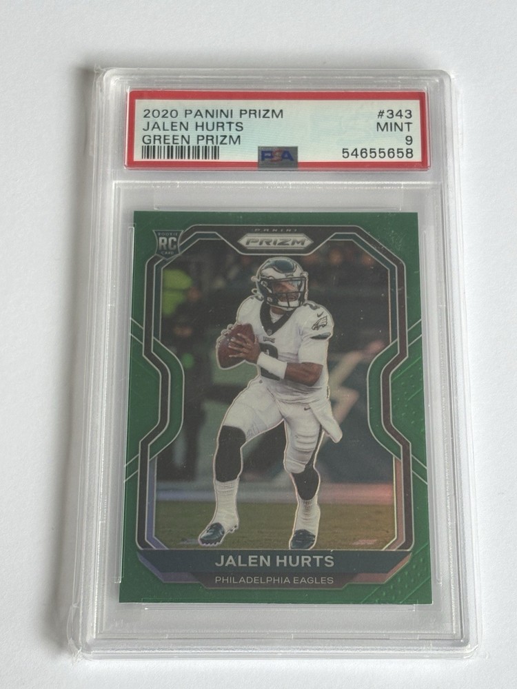 2020 Panini Prizm - Rookie Jalen Hurts #343 Green Prizm PSA 9