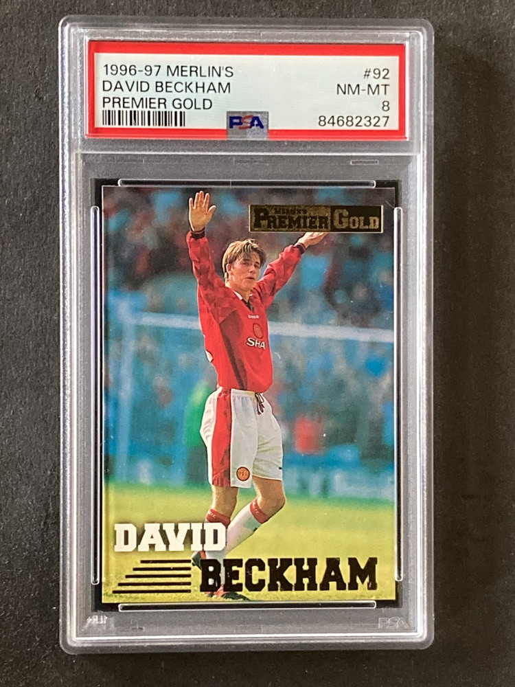 1996 Merlins Premier Gold David Beckham PSA 8