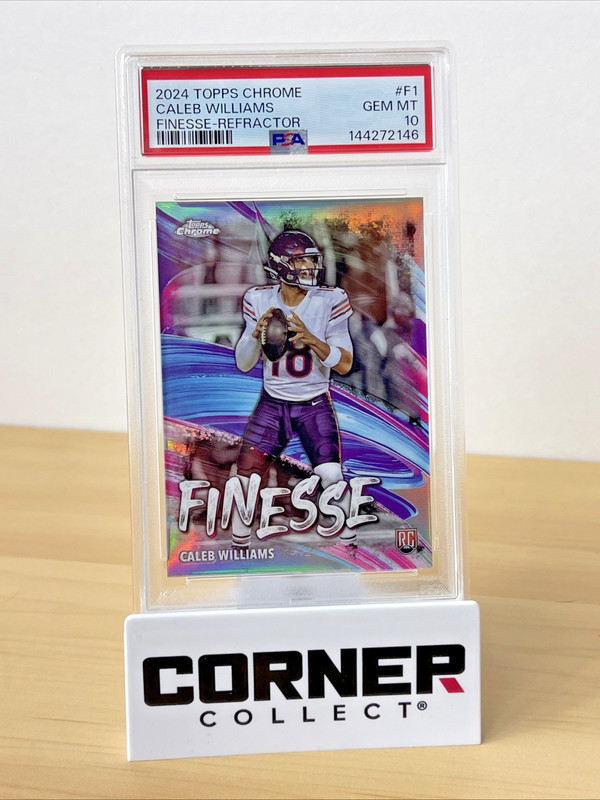 2024 TOPPS CHROME FINESSE REFRACTOR #F1 CALEB WILLIAMS PSA 10 view 2