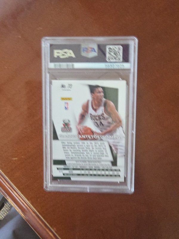 2014 Panini Prizm Red White & Blue Pulsar Giannis Antetokounmpo PSA 10 GEM MT view 2