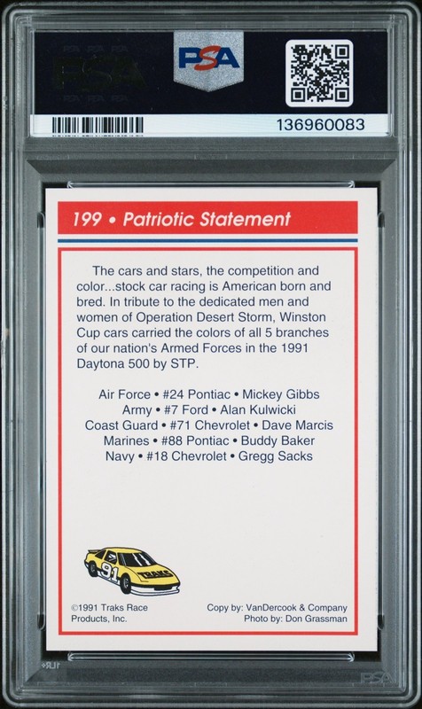 1981 TRAKS Patriotic Statement Jeff Gordon Dale Earnhardt Sr. Dual Auto PSA Auth view 2