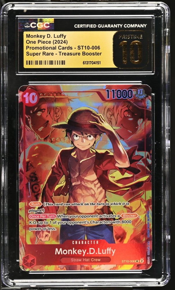 One Piece Promo Monkey.D.Luffy Treasure Booster ST10-006 CGC PRISTINE 10 PERFECT