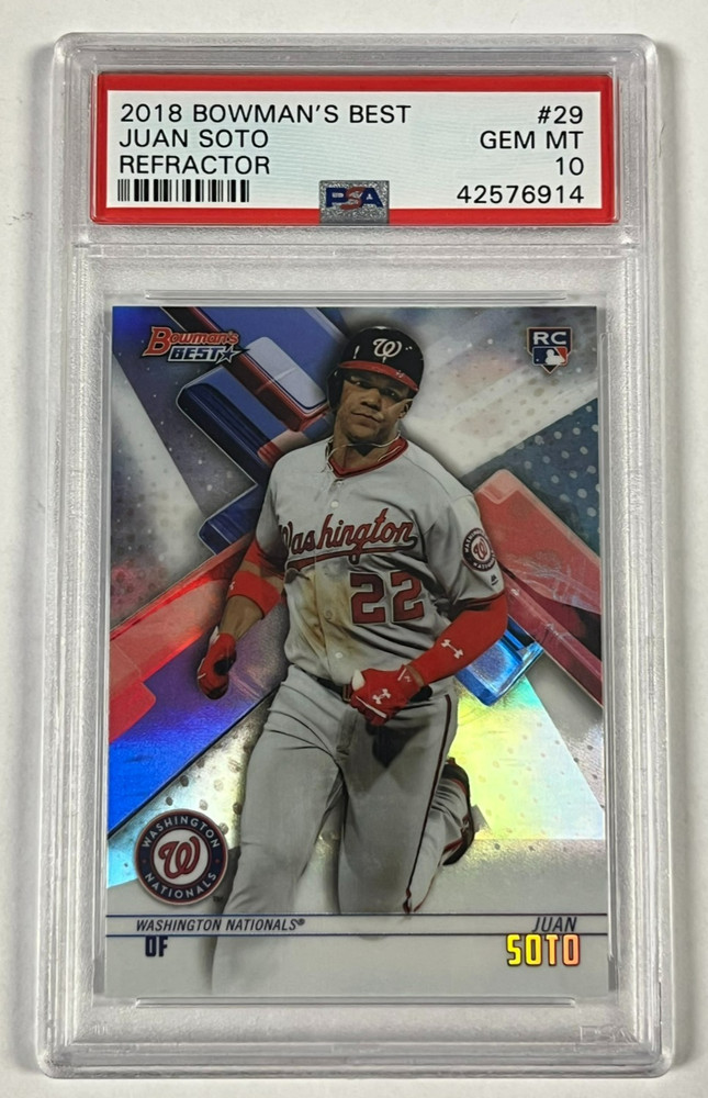 2018 Bowman's Best Juan Soto Refractor Rookie Card # 29 PSA 10