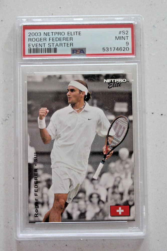 2003 Netpro Elite ROGER FEDERER Rookie card RC Event Starter #S2 PSA 9 MINT