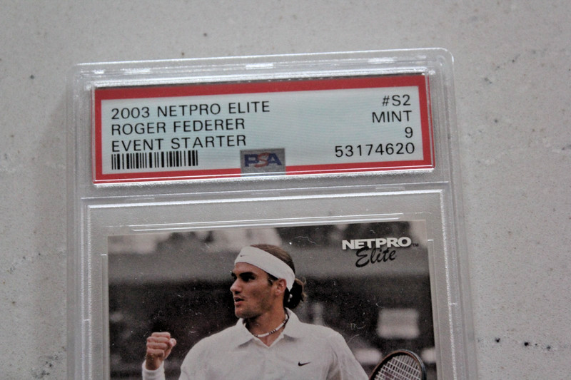 2003 Netpro Elite ROGER FEDERER Rookie card RC Event Starter #S2 PSA 9 MINT view 2