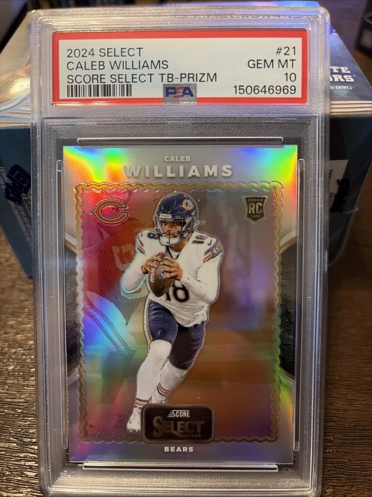 2024 Panini Select - Score Select Throwback Caleb Williams Silver Prizm PSA 10