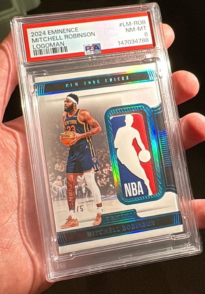 2024 Eminence Mitchell Robinson Logoman Patch /5 Game Used Worn Knicks PSA 8 1/1