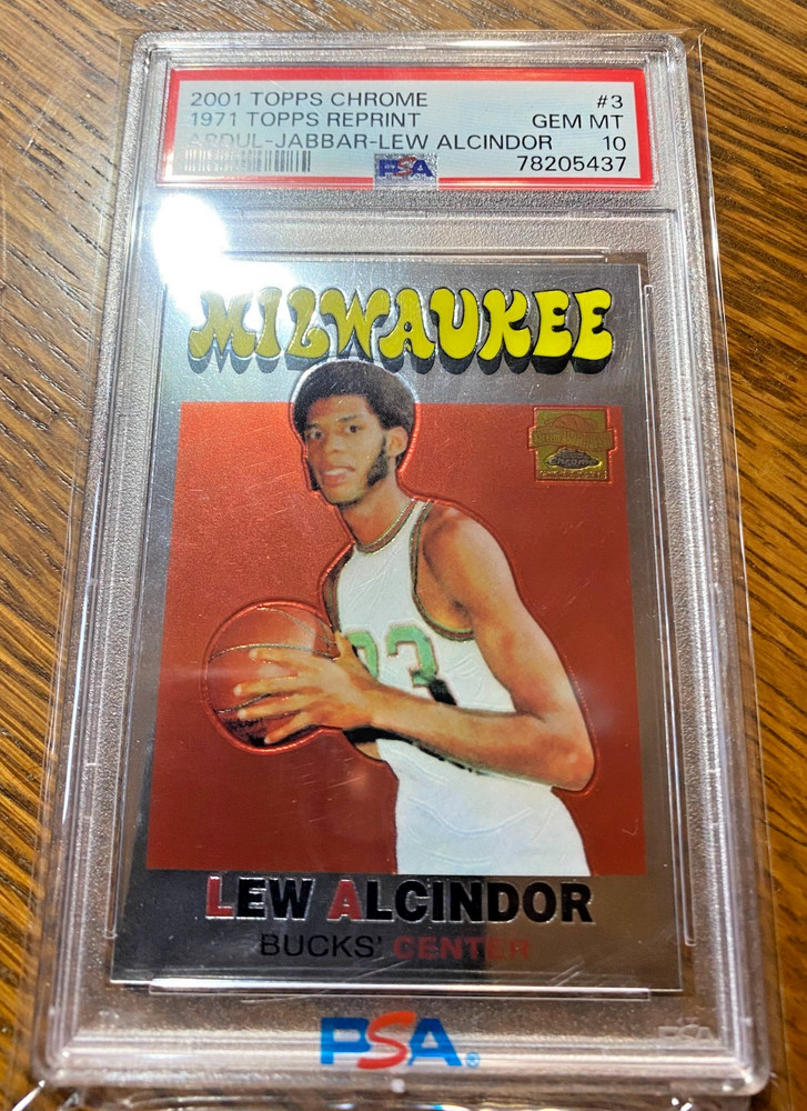 2001 Topps Chrome #3 Lew Alcindor Kareem 1971 Topps Reprint PSA 10