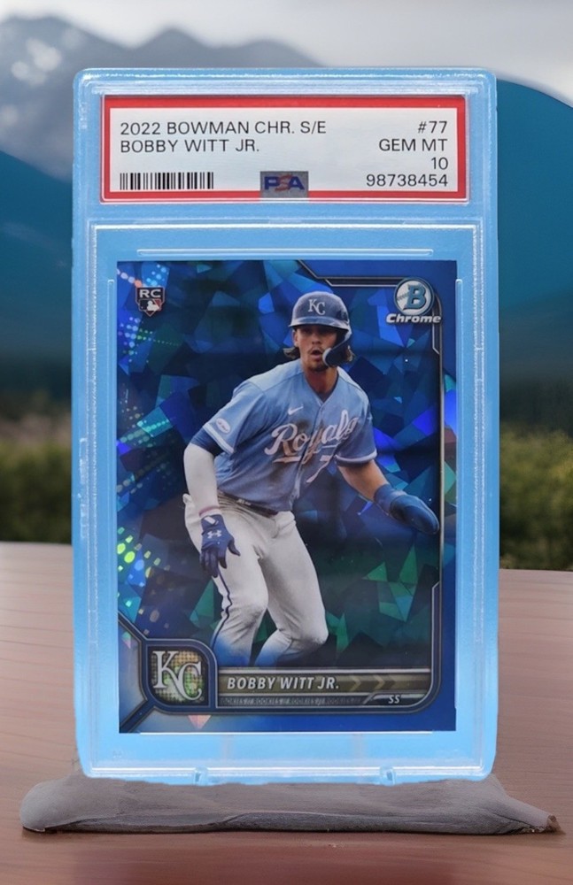 2022 BOWMAN CHROME SAPPHIRE EDITION #77 BOBBY WITT JR. ROOKIE RC PSA 10