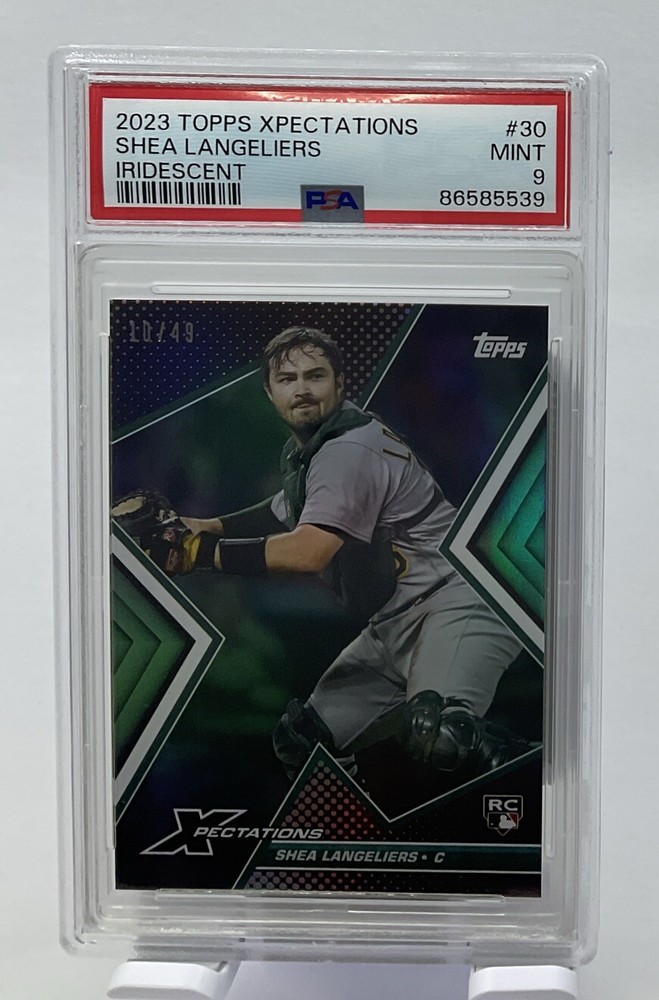 Shea Langeliers Rookie PSA 9 - 2023 Topps Xpectations Iridescent /49 -Athletics