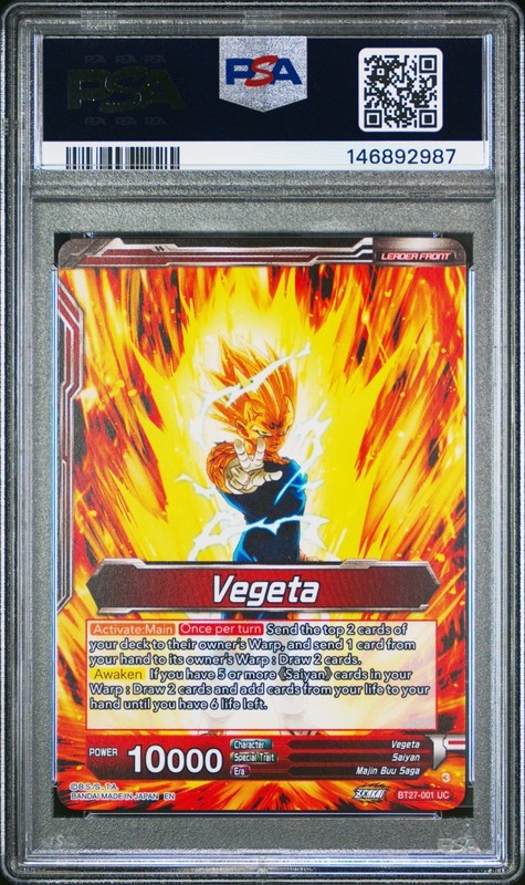 DRAGON BALL MASTERS SSB VEGETA SAIYAN PRIDE BT27-001 SLR HISTORY OF Z PSA 10 view 2